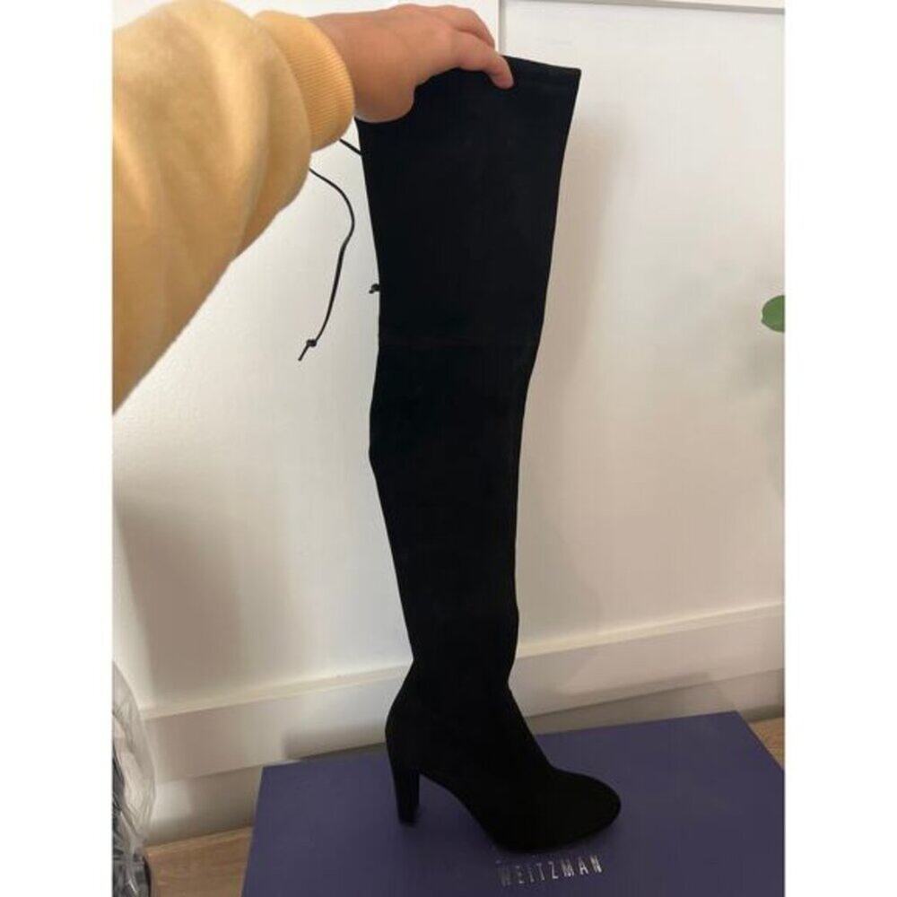 NEW IN BOX Stuart Weitzman Highland Black Suede Over-the-knee Boot Women's - Picture 6 of 12